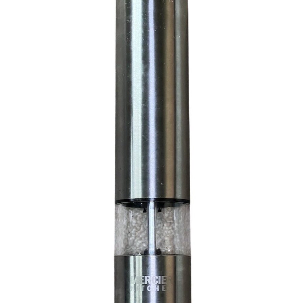 MERCIER Kitchen Automatic Electric Salt & Pepper Grinder LED Silver